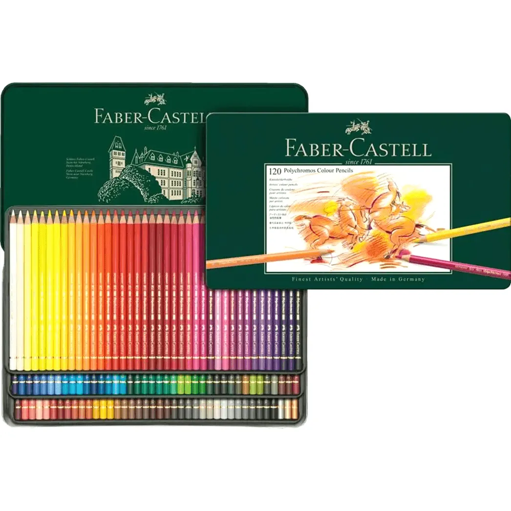 120 Faber-Castell Polychromos Artist Colour Pencils Tin Set