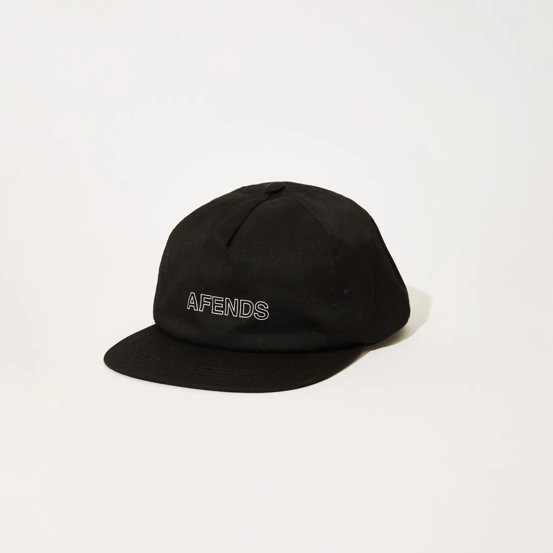 AFENDS Unisex Outline - 5 Panel Cap - Black