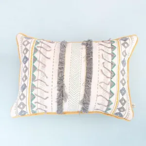 Aiden Hand Embroidered Lumbar Cushion Cover