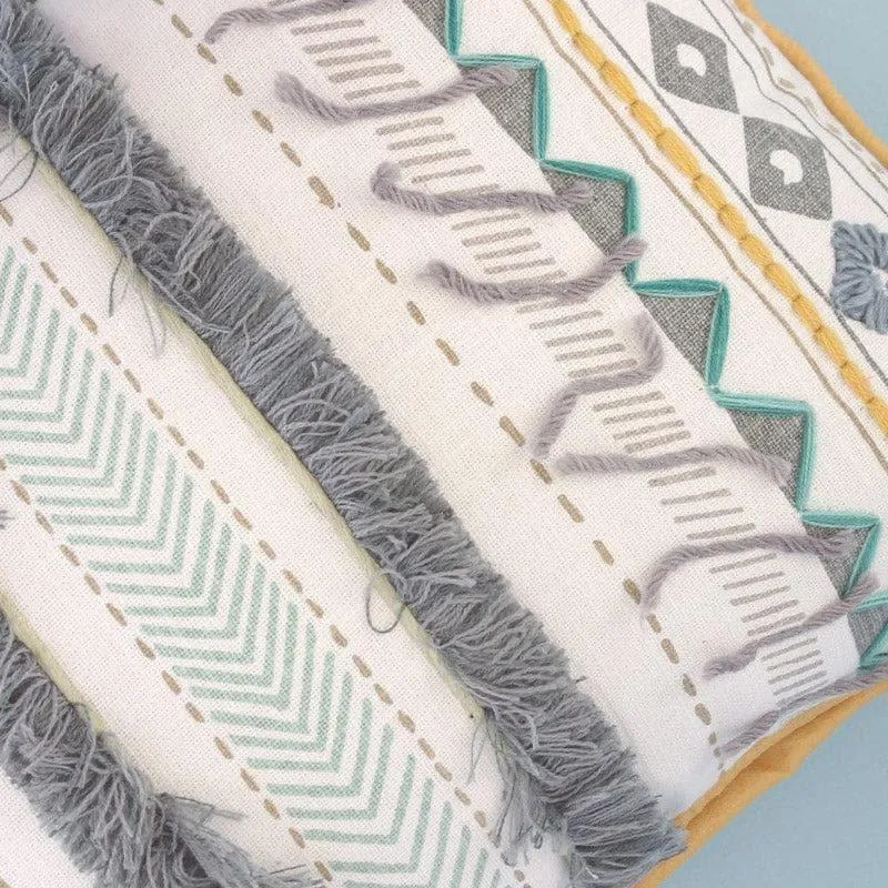 Aiden Hand Embroidered Lumbar Cushion Cover