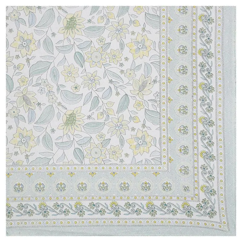 Ansa Flora Diwan Set (White) - Eight Piece Set