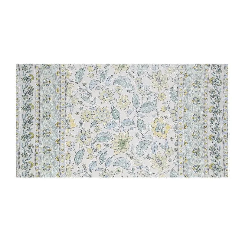 Ansa Flora Diwan Set (White) - Eight Piece Set