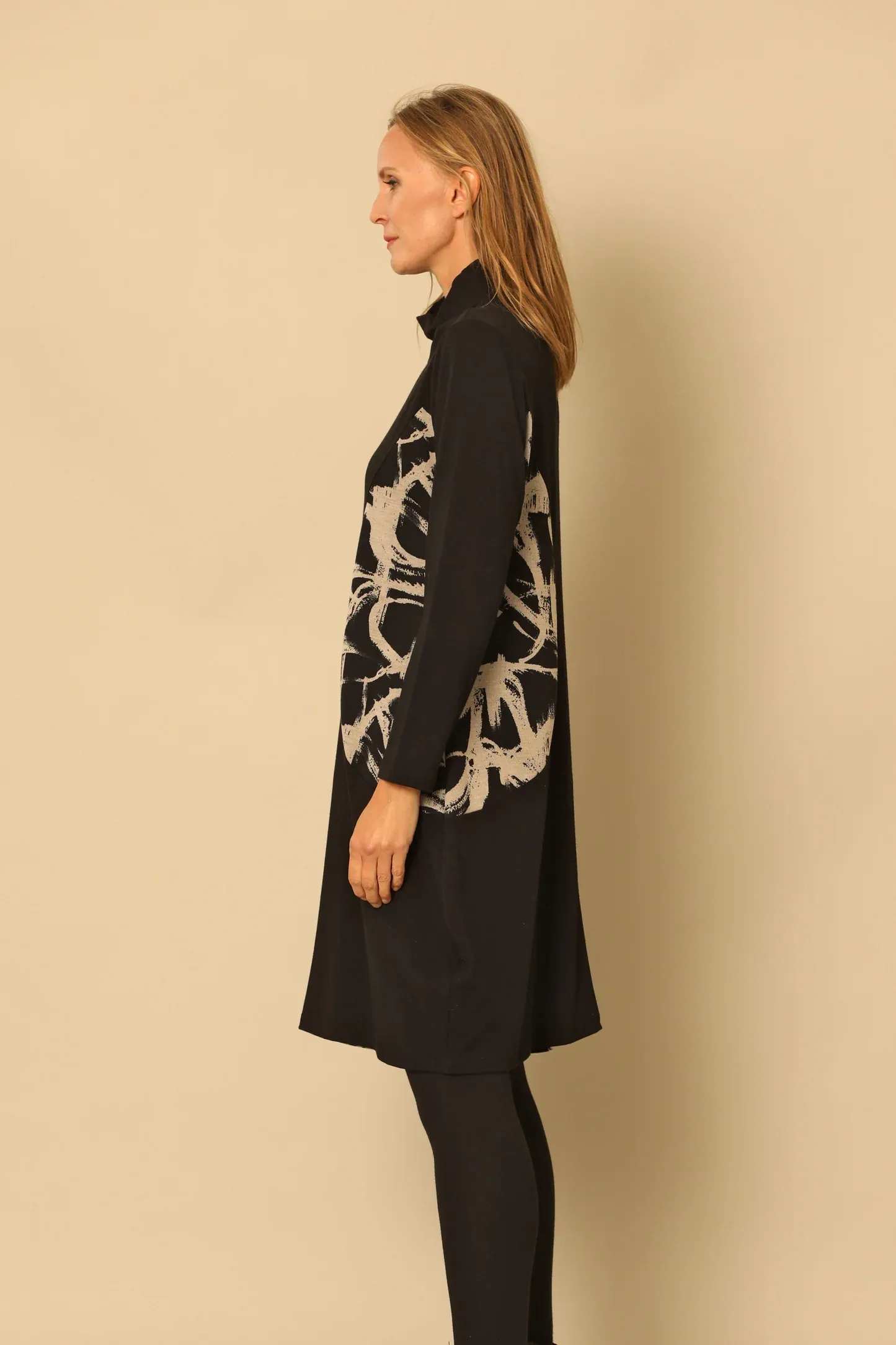 Black Long Sleeve Cowl Neck Trinity Dress