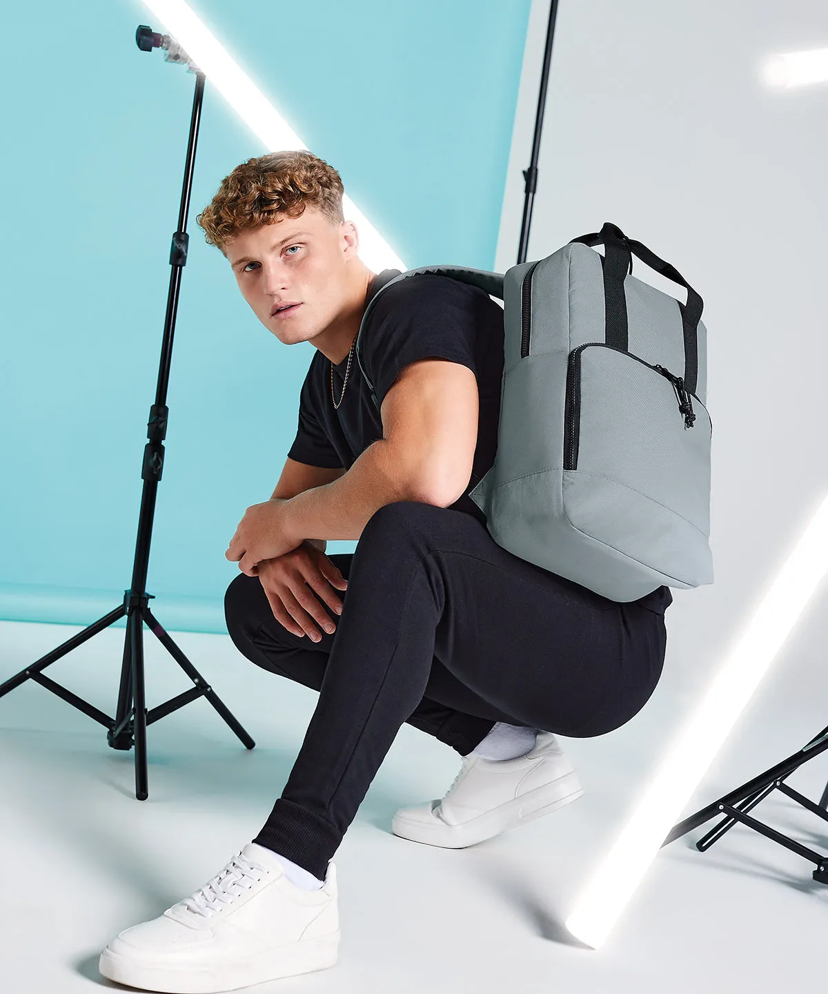 Black - Recycled twin handle cooler backpack