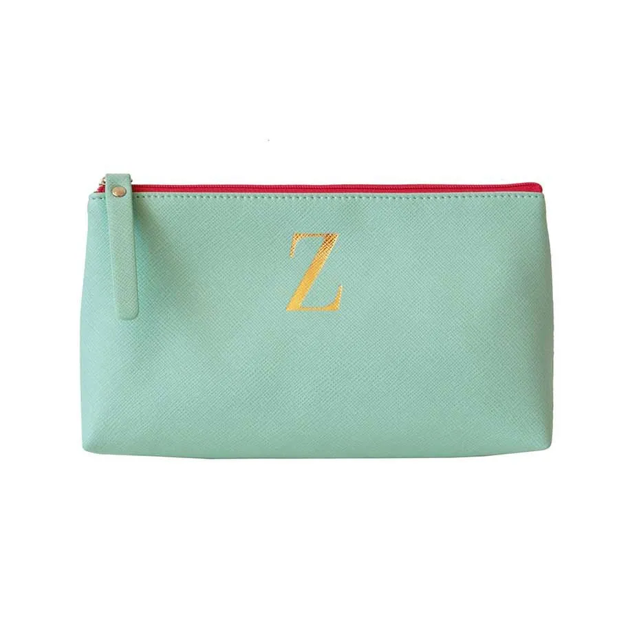 Bombay Duck - Monogrammed Alphabet Make Up Bag With Metallic Letter - A to Z