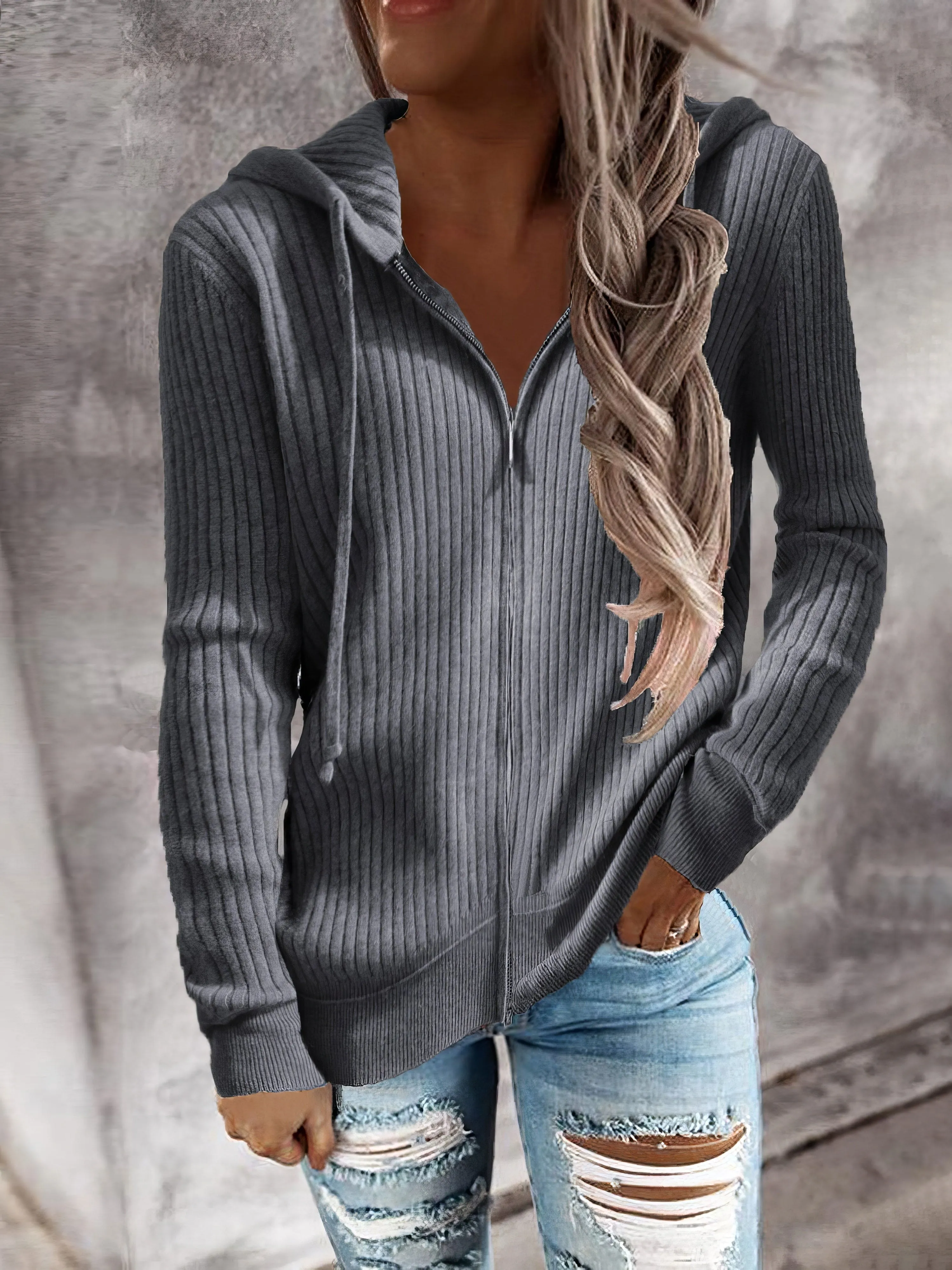 Button Down Ribbed Knit Top