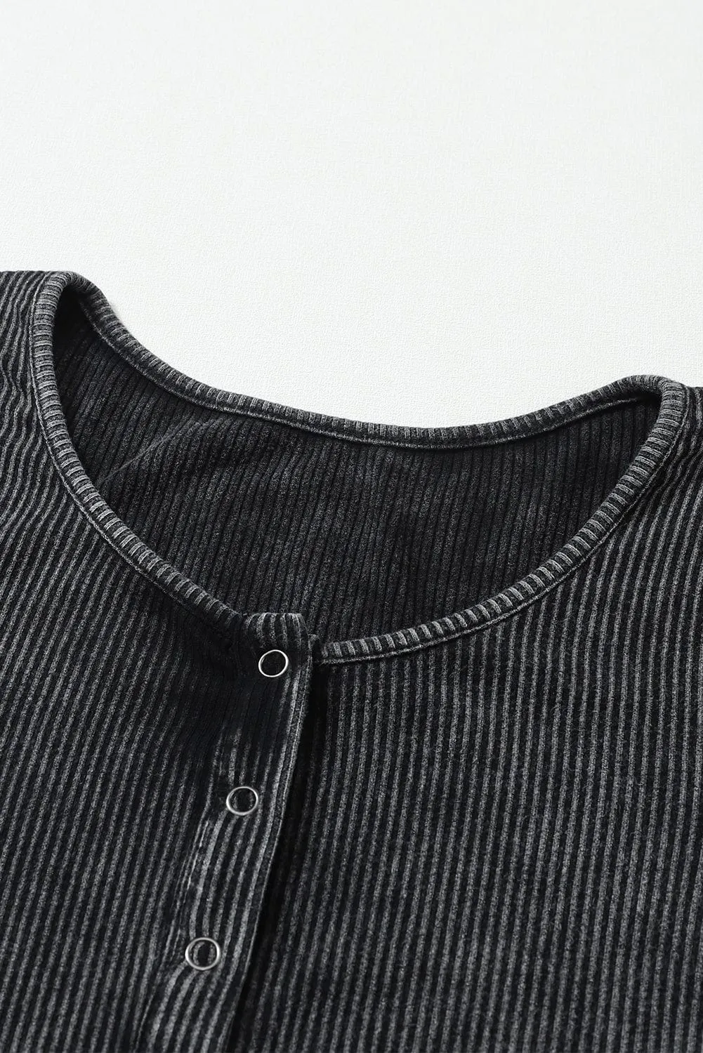 Button Down Ribbed Knit Top