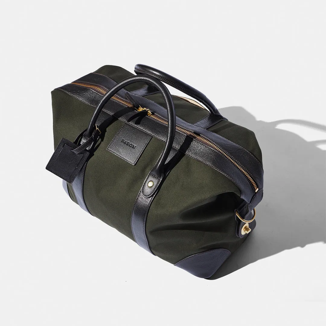 Classic Small Weekend Bag - Green Canvas by Baron
