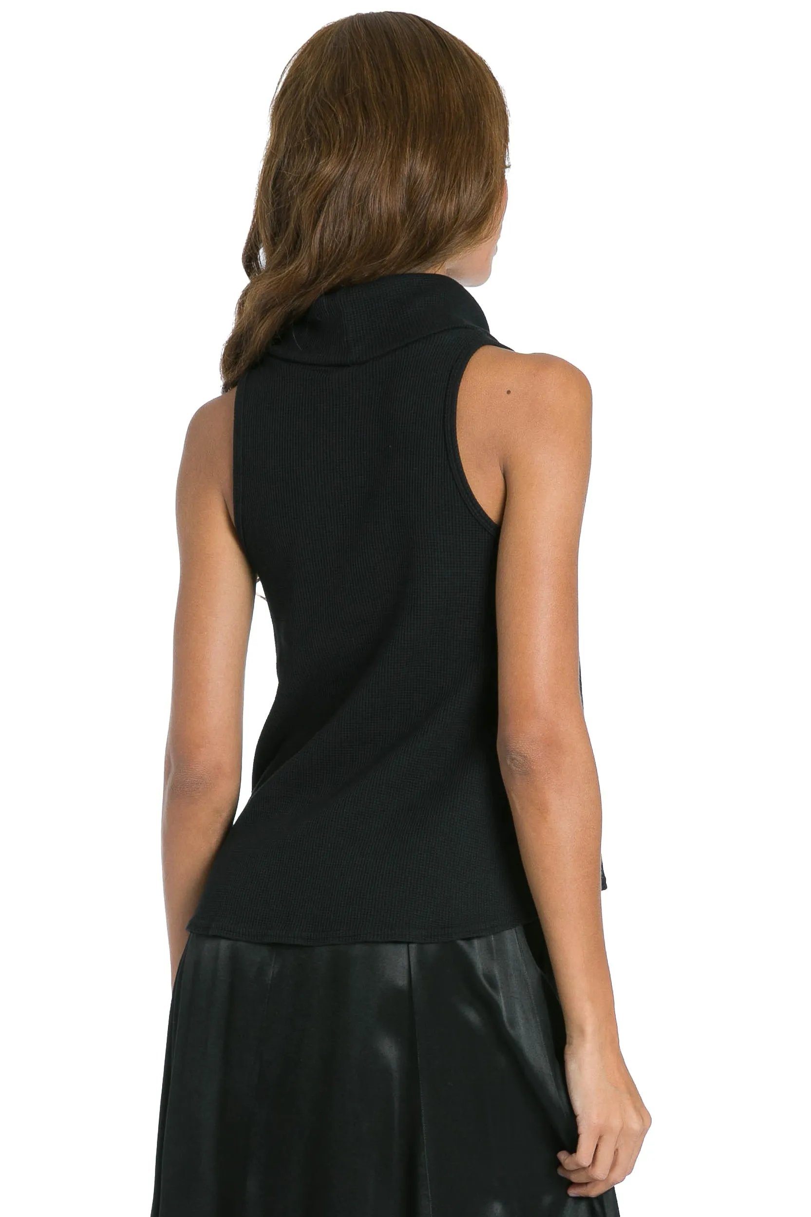 Cowl Neck Sleeveless Thermal Top