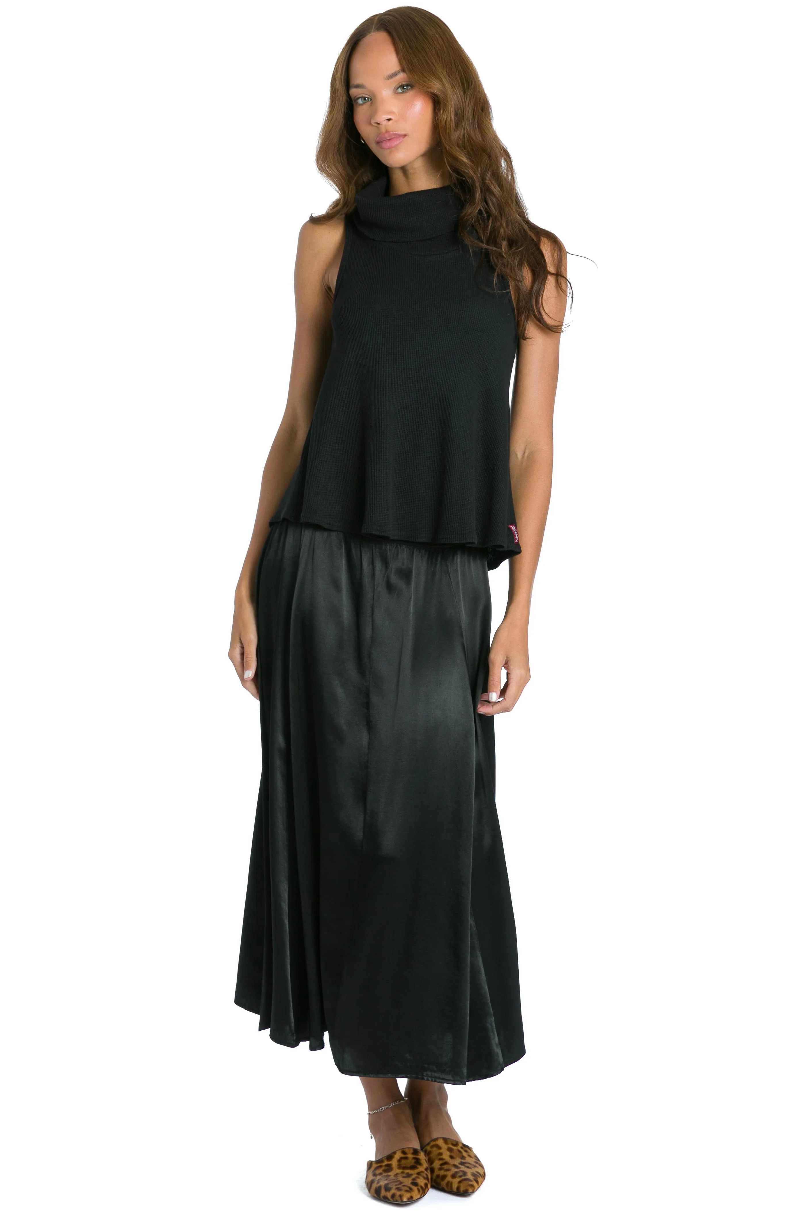 Cowl Neck Sleeveless Thermal Top