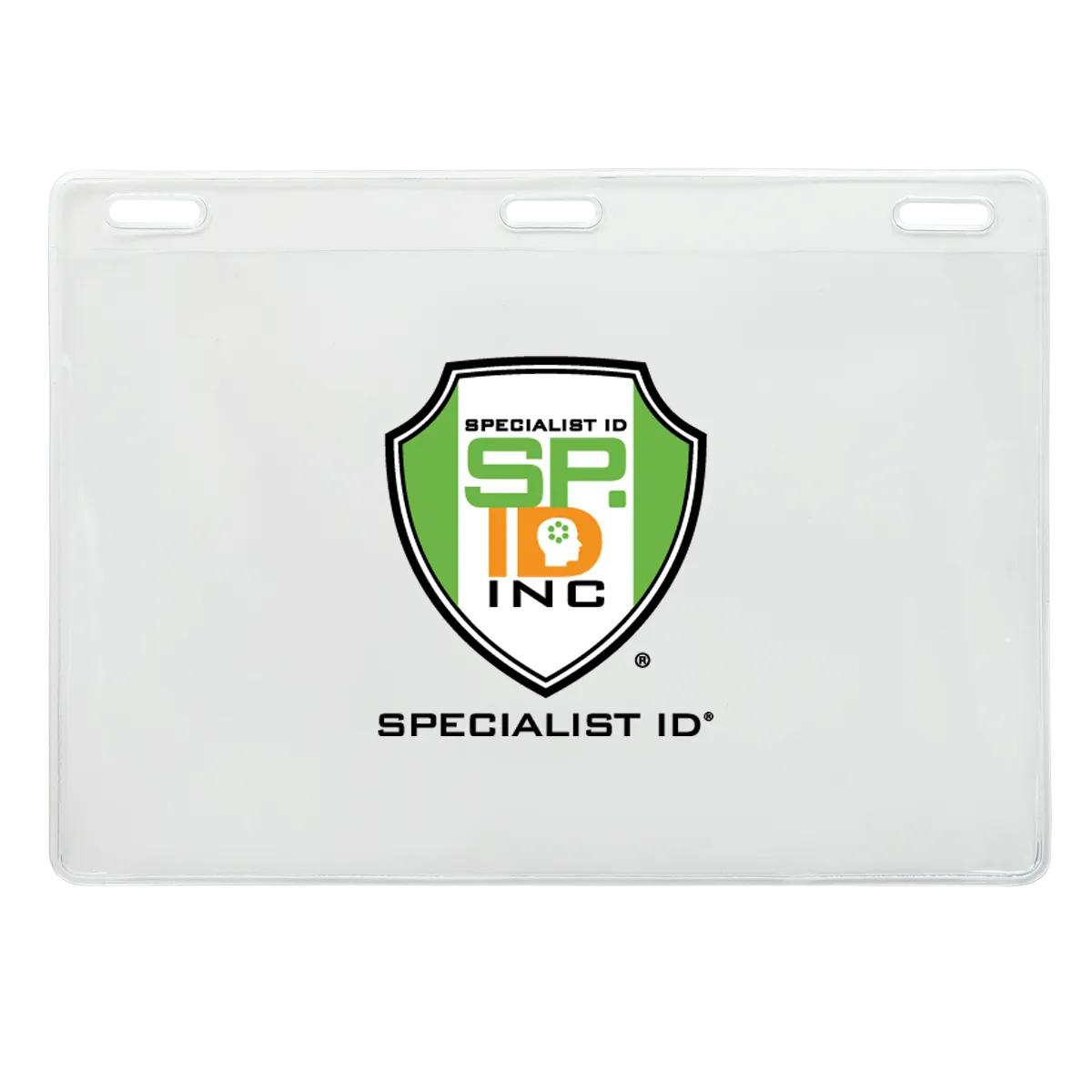 Custom Clear 6x4 Vinyl Horizontal Large Event Badge Holders - Personalize by Adding Your Logo