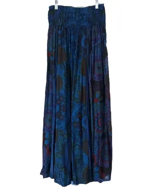 Dark Winter Print Wide Leg Smocked Waist Pants