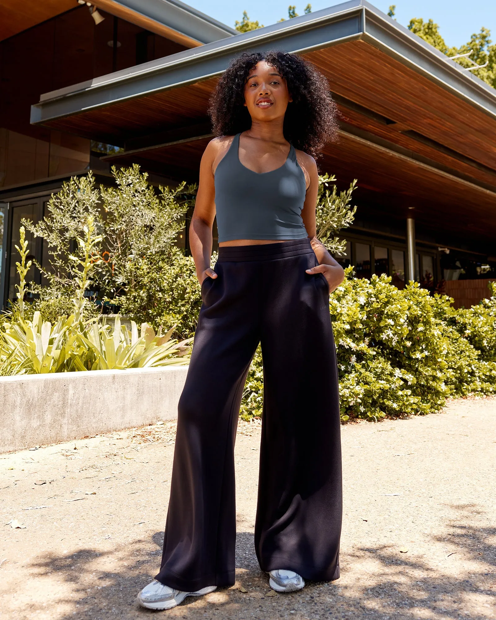 Elevate SoftTouch Wide Leg Pants - Black-Black