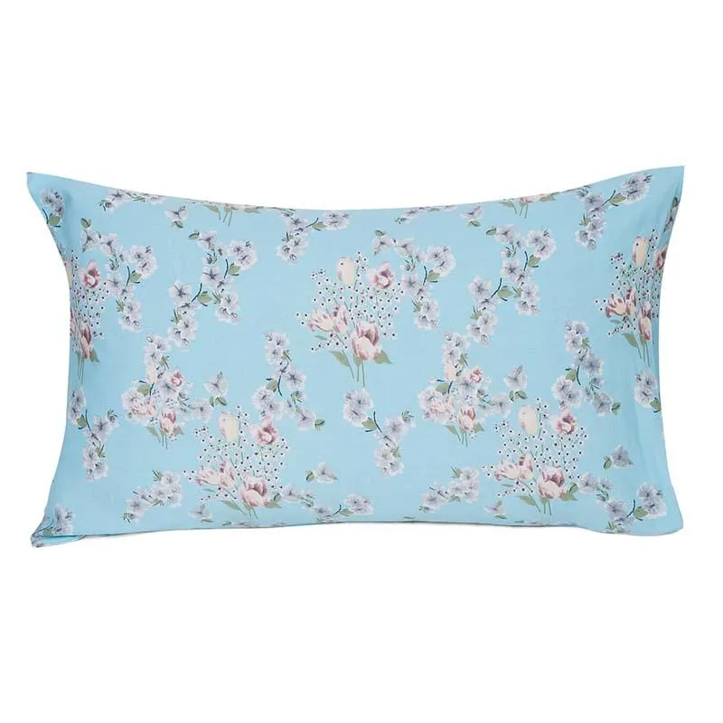 Enchanted Flora Pillow Covers (Blue)- Set Of Two