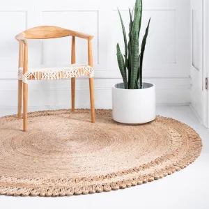 Floral Braided Jute Rug
