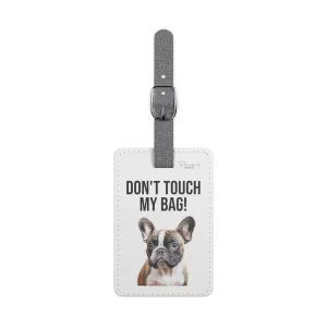 French Bulldog Saffiano Polyester Luggage Tag (scratch- and water-resistant)