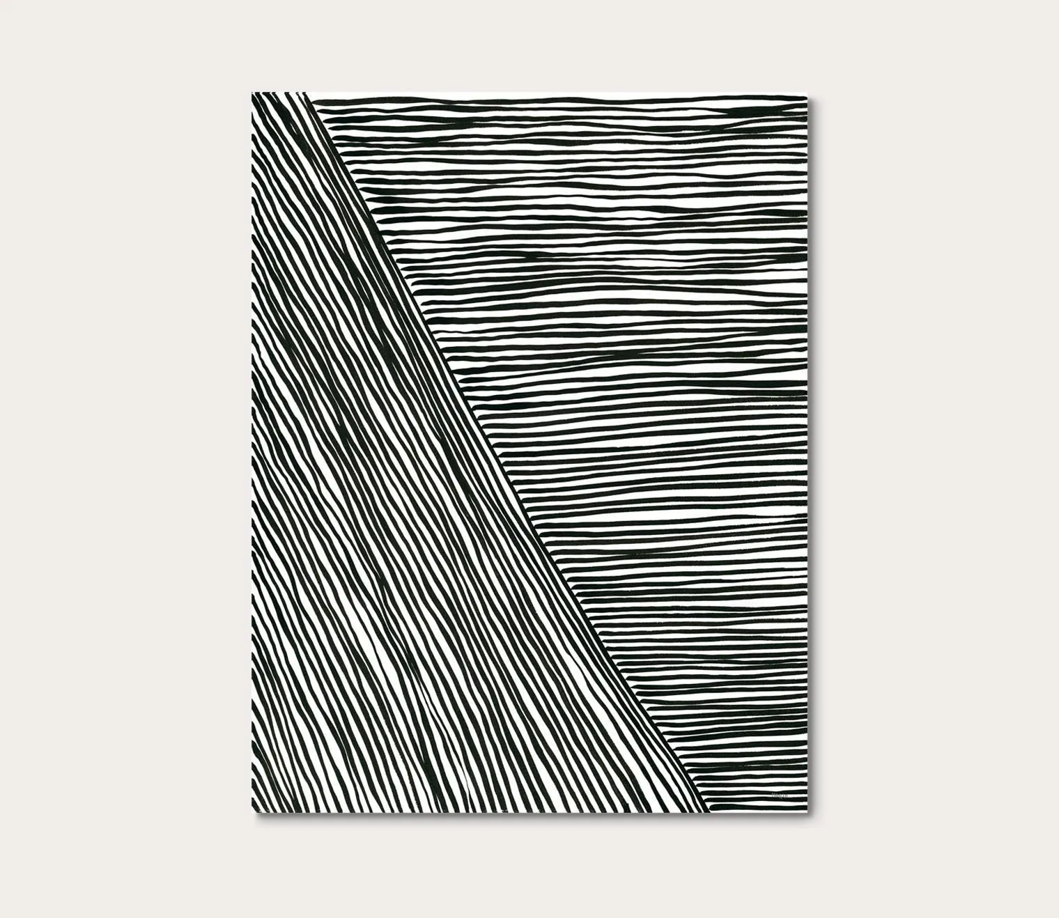Grand Image Black and White Stripes 4 Canvas Digital Print