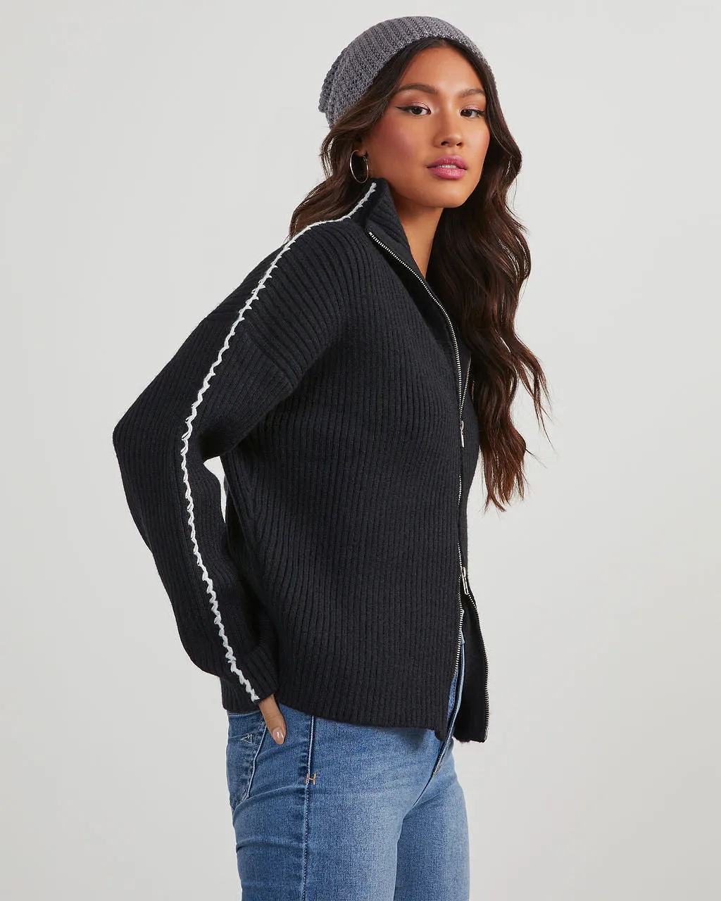 Harris Zip Up Mock Neck Sweater