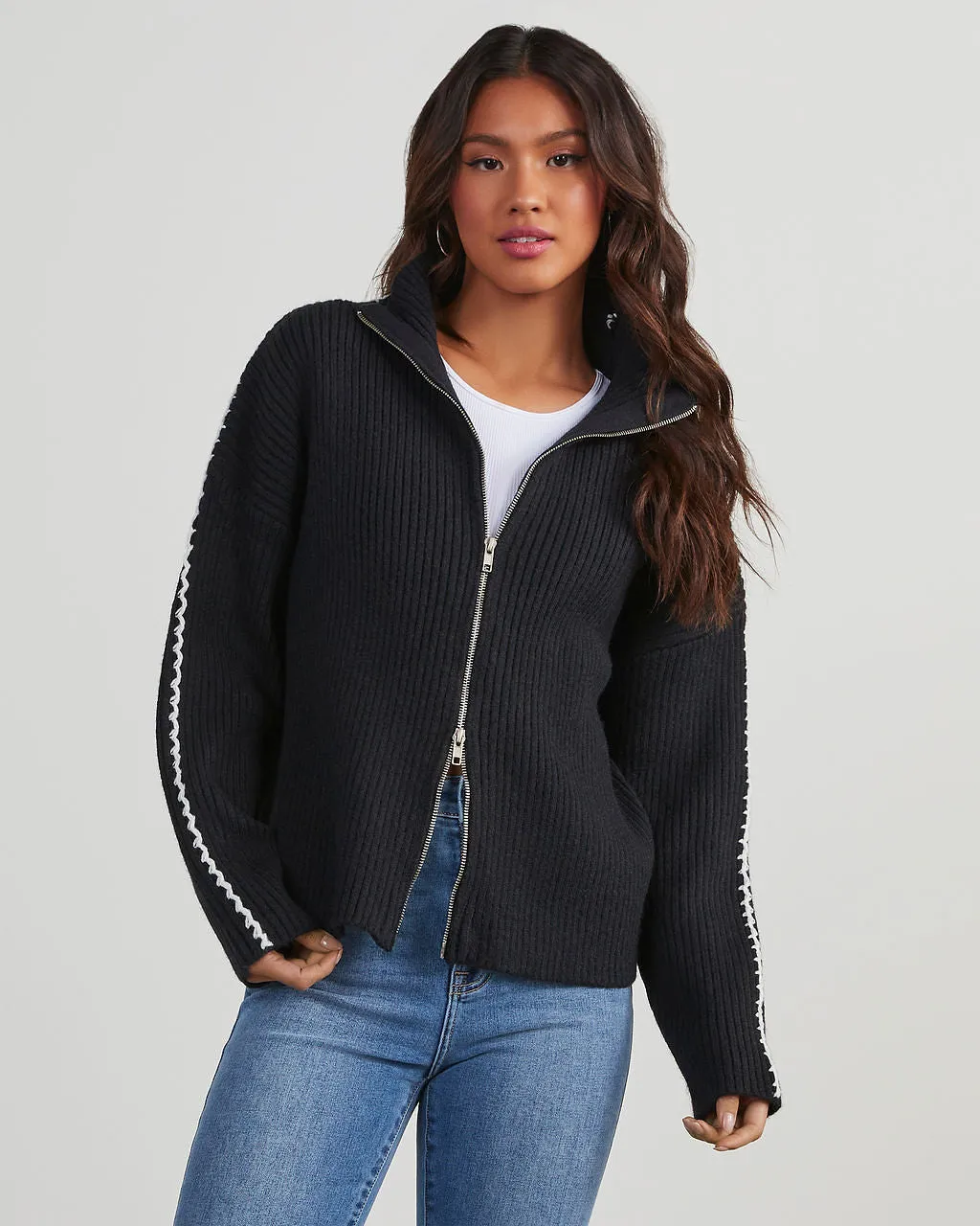 Harris Zip Up Mock Neck Sweater