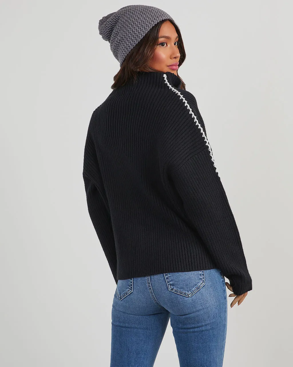 Harris Zip Up Mock Neck Sweater