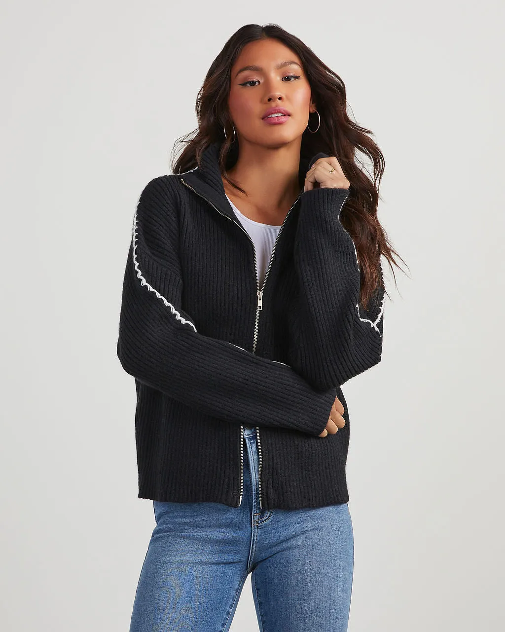 Harris Zip Up Mock Neck Sweater