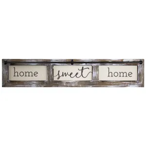 Home Sweet Home Rustic Wood Canvas Sign