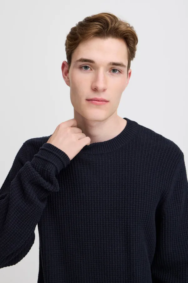 KARL CREW NECK STRUCTURED KNIT SWEATER