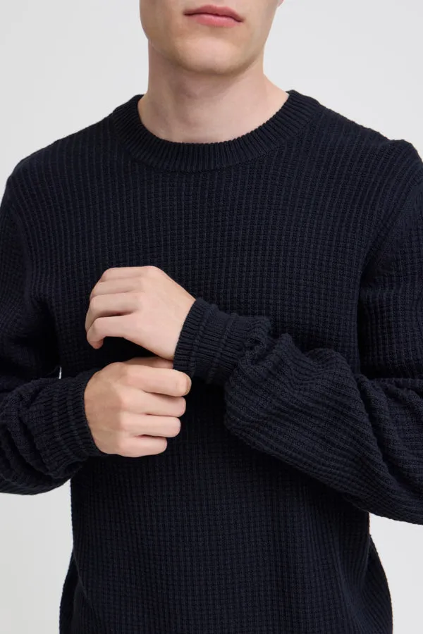 KARL CREW NECK STRUCTURED KNIT SWEATER