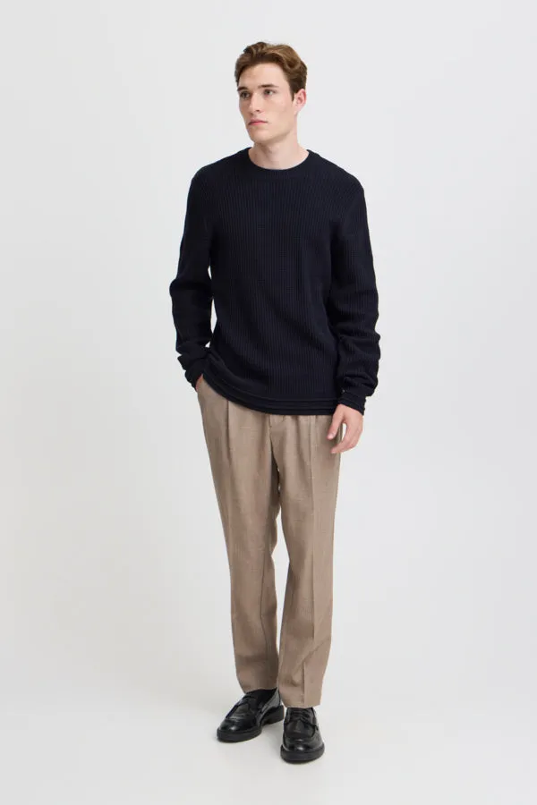 KARL CREW NECK STRUCTURED KNIT SWEATER