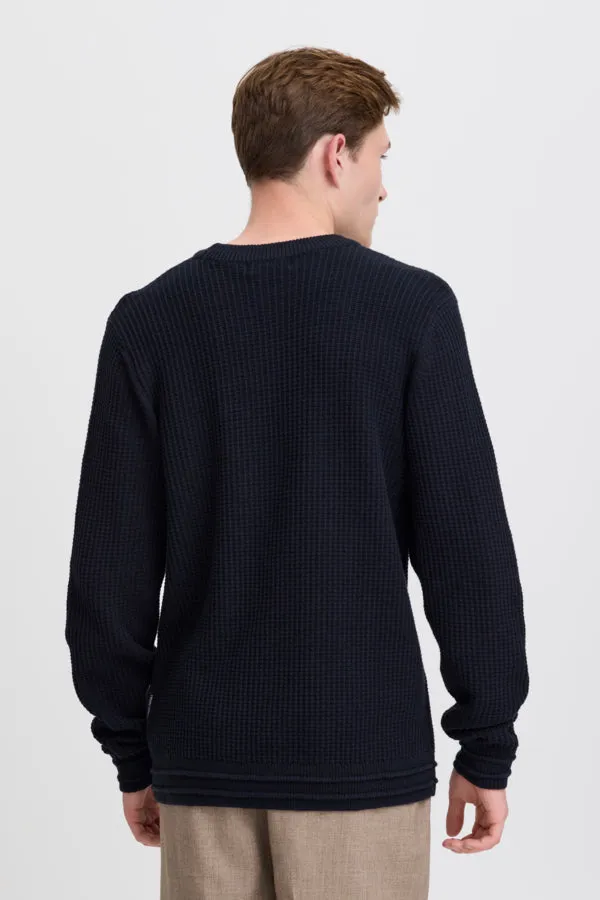 KARL CREW NECK STRUCTURED KNIT SWEATER