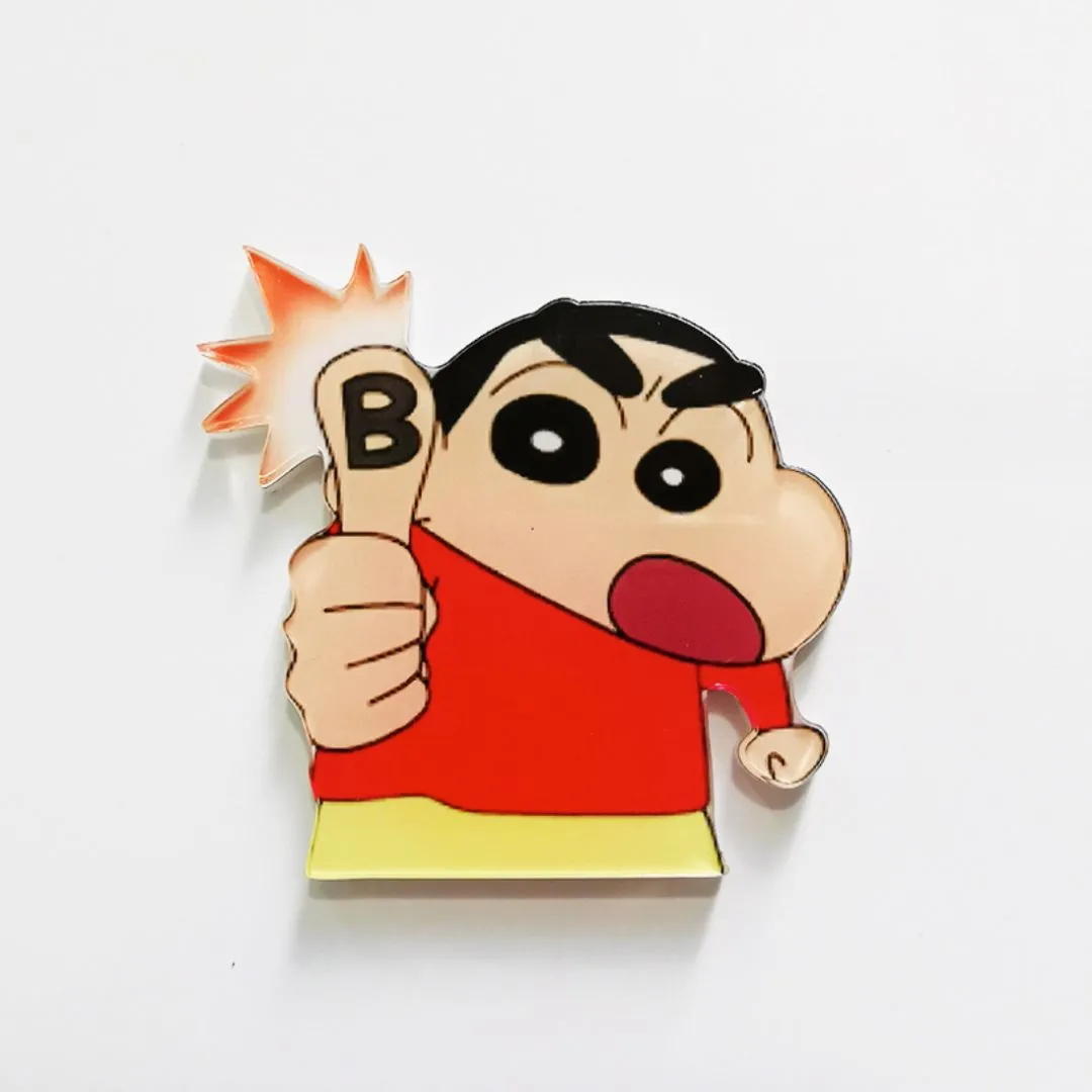 Kawaii Shin Chan Acrylic Badge | Acrylic Safety Pins for Crayon Shinchan Fans