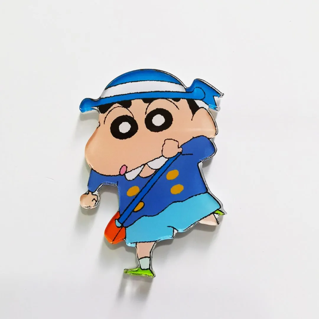 Kawaii Shin Chan Acrylic Badge | Acrylic Safety Pins for Crayon Shinchan Fans