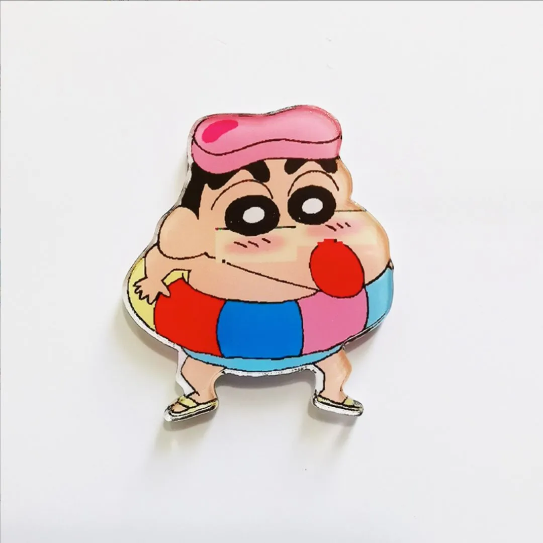 Kawaii Shin Chan Acrylic Badge | Acrylic Safety Pins for Crayon Shinchan Fans