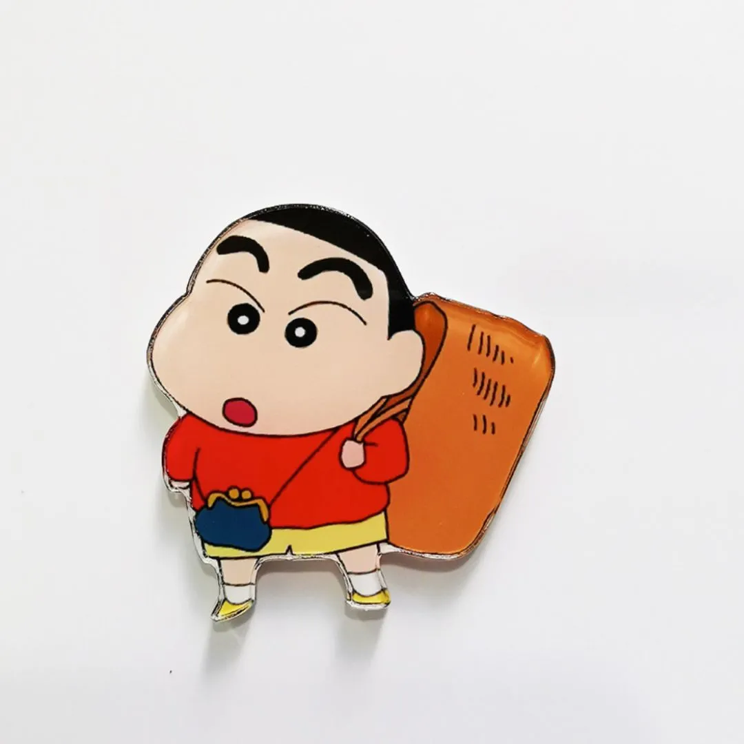 Kawaii Shin Chan Acrylic Badge | Acrylic Safety Pins for Crayon Shinchan Fans