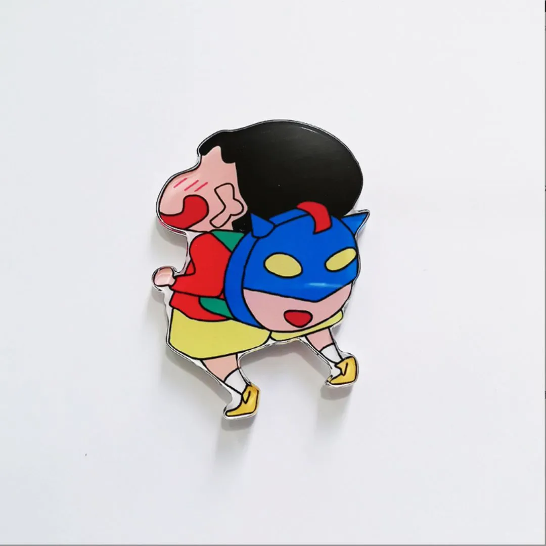 Kawaii Shin Chan Acrylic Badge | Acrylic Safety Pins for Crayon Shinchan Fans