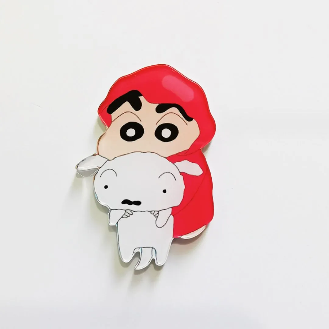 Kawaii Shin Chan Acrylic Badge | Acrylic Safety Pins for Crayon Shinchan Fans