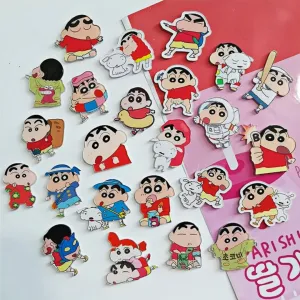 Kawaii Shin Chan Acrylic Badge | Acrylic Safety Pins for Crayon Shinchan Fans