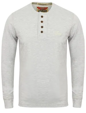 Lawton Cove Long Sleeve Henley Top in Ice Grey Marl - Tokyo Laundry