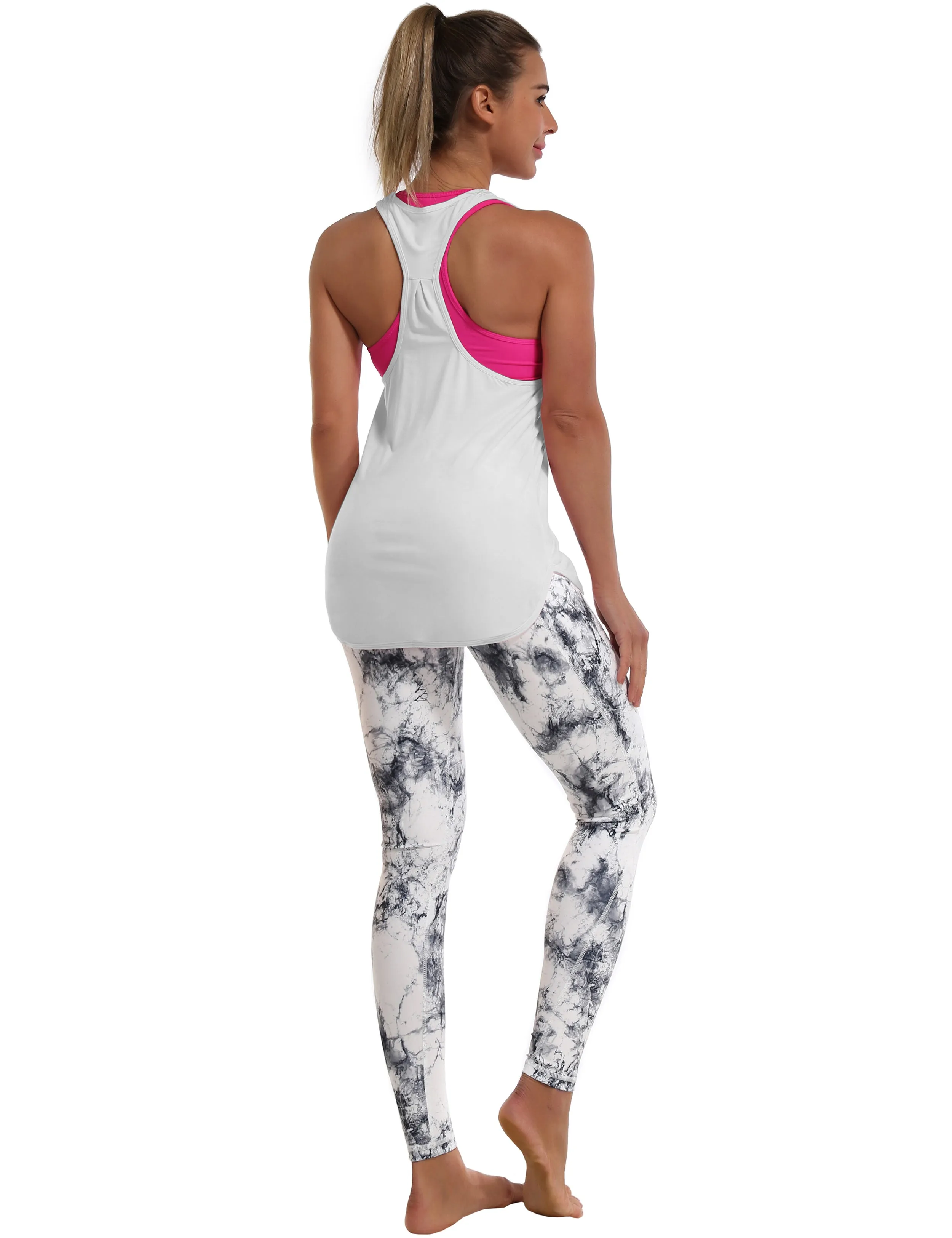 Loose Fit Racerback Tank Top lightgray_yoga