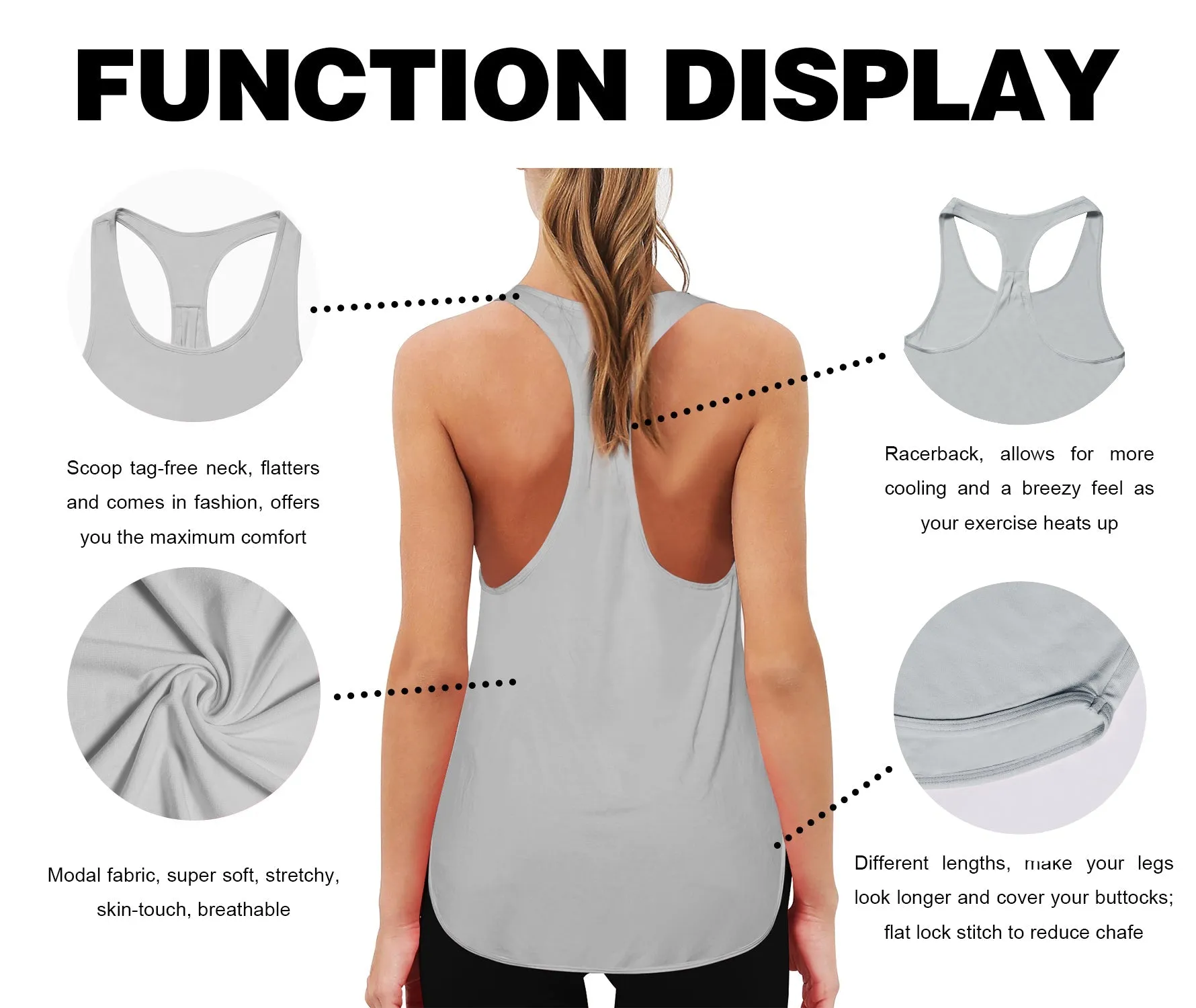 Loose Fit Racerback Tank Top lightgray_yoga