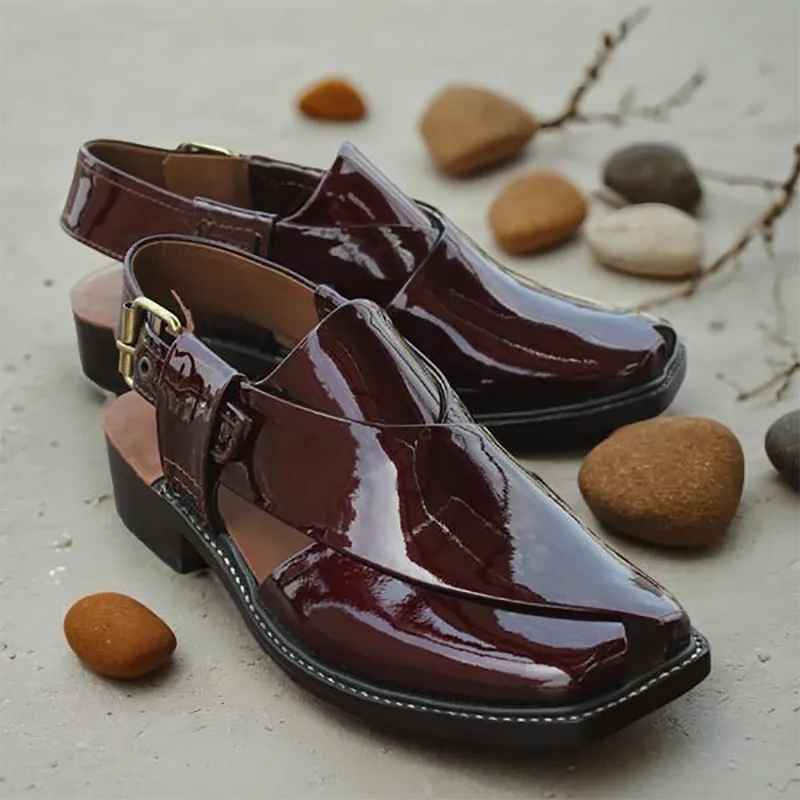 Maroon Casual Peshweri for men