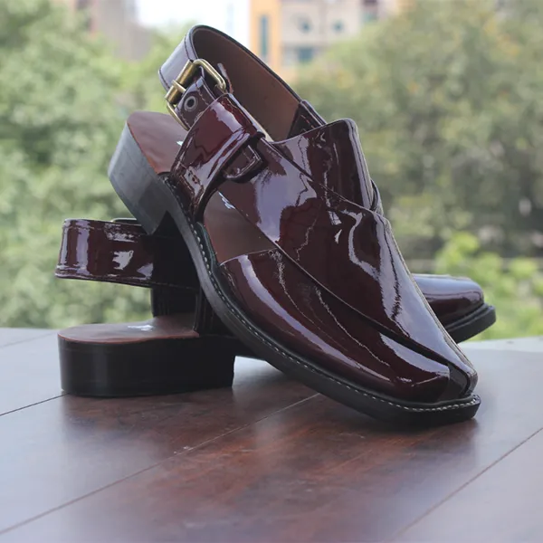 Maroon Casual Peshweri for men