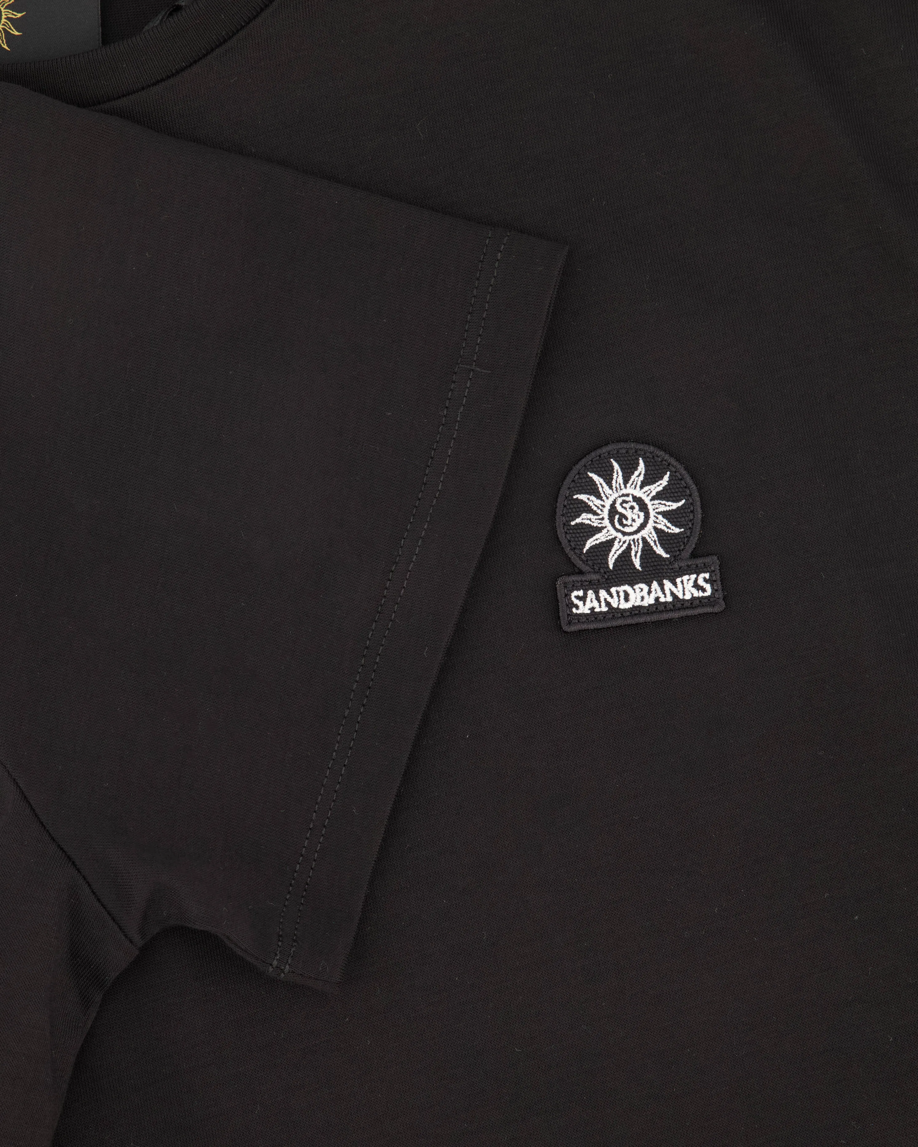 Men's Sandbanks Badge Logo Black T Shirt