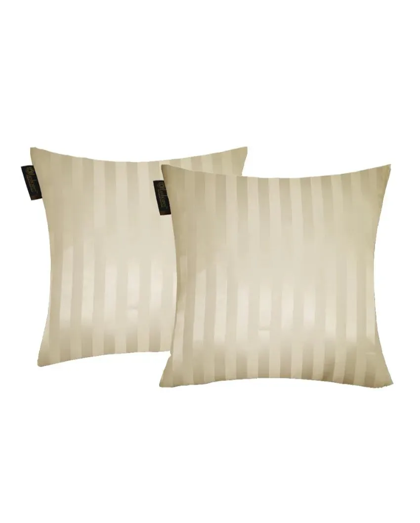 Modern Stripe Polyester Cushion Covers | Set of 2 | 12x12 Inches |