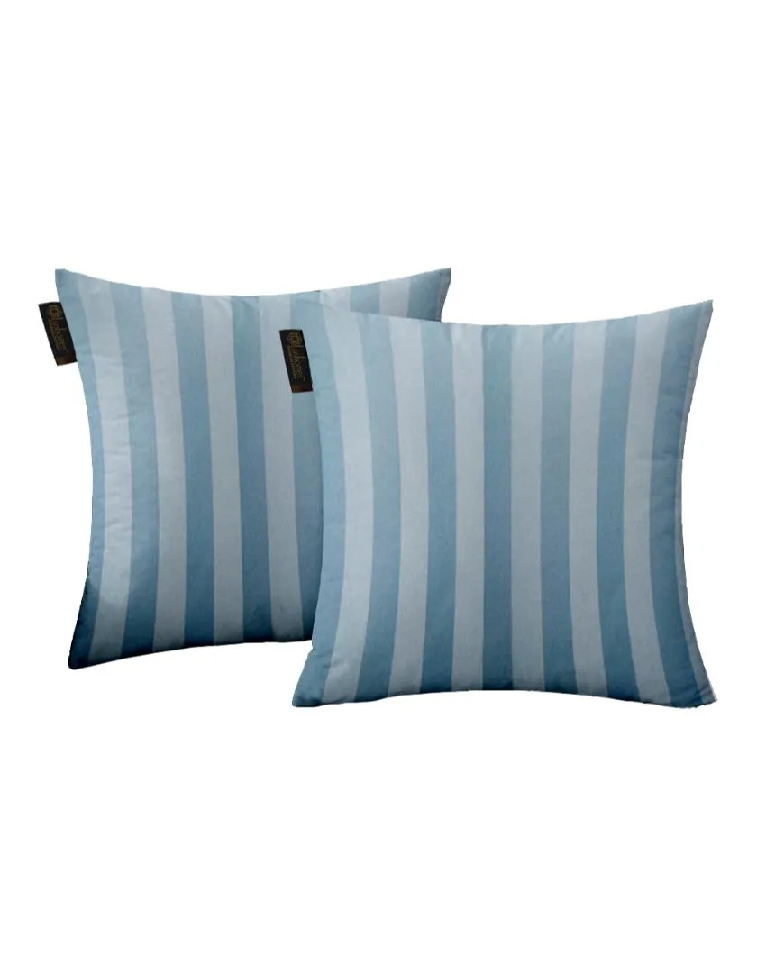 Modern Stripe Polyester Cushion Covers | Set of 2 | 12x12 Inches |
