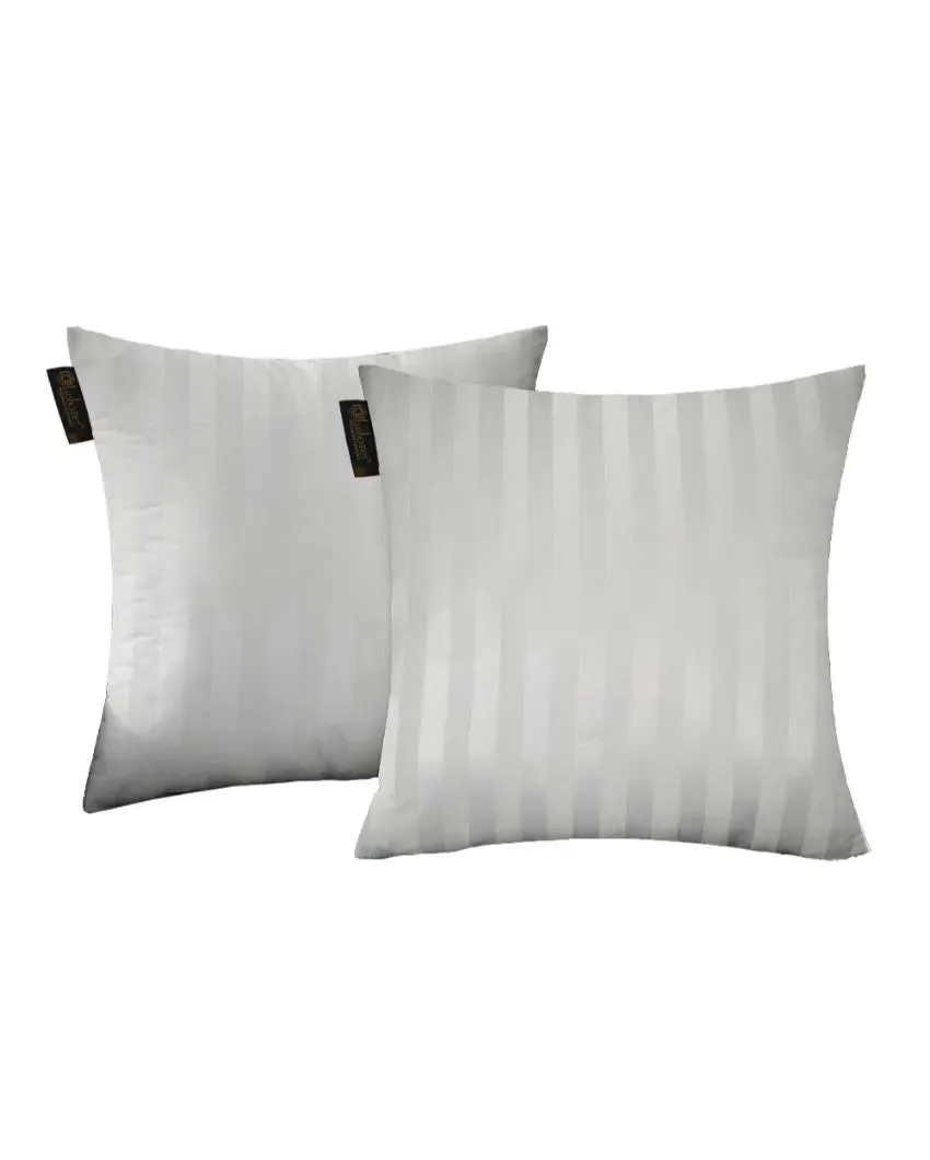 Modern Stripe Polyester Cushion Covers | Set of 2 | 12x12 Inches |