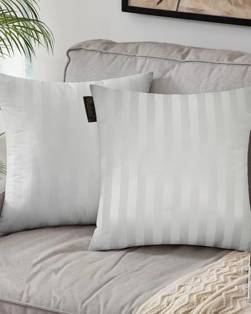 Modern Stripe Polyester Cushion Covers | Set of 2 | 12x12 Inches |