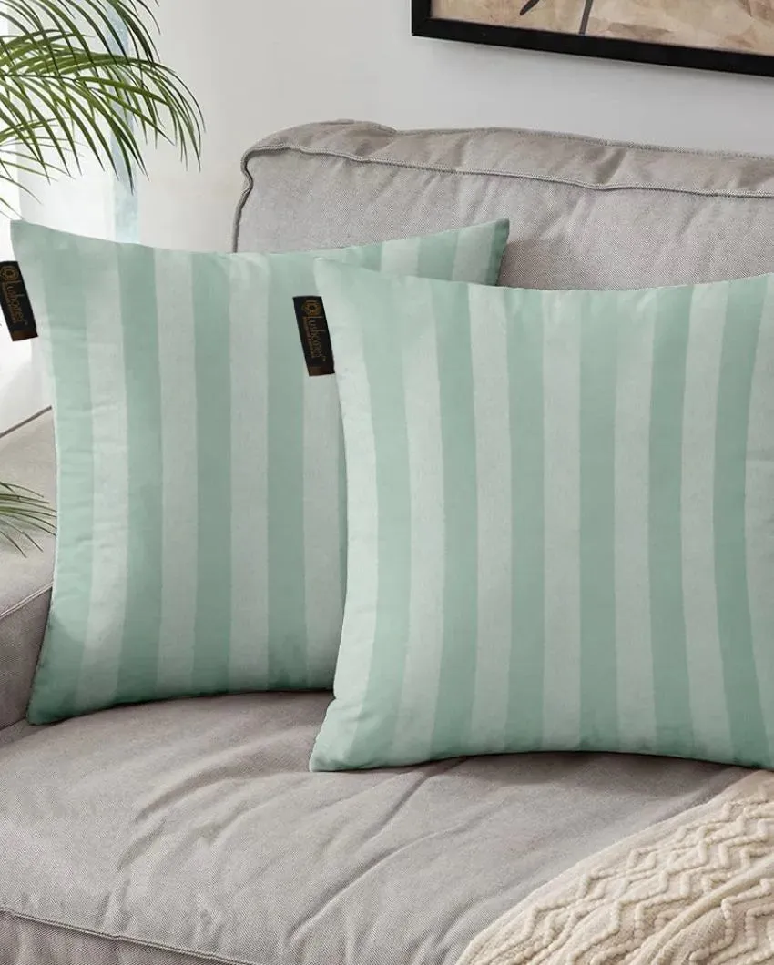 Modern Stripe Polyester Cushion Covers | Set of 2 | 12x12 Inches |