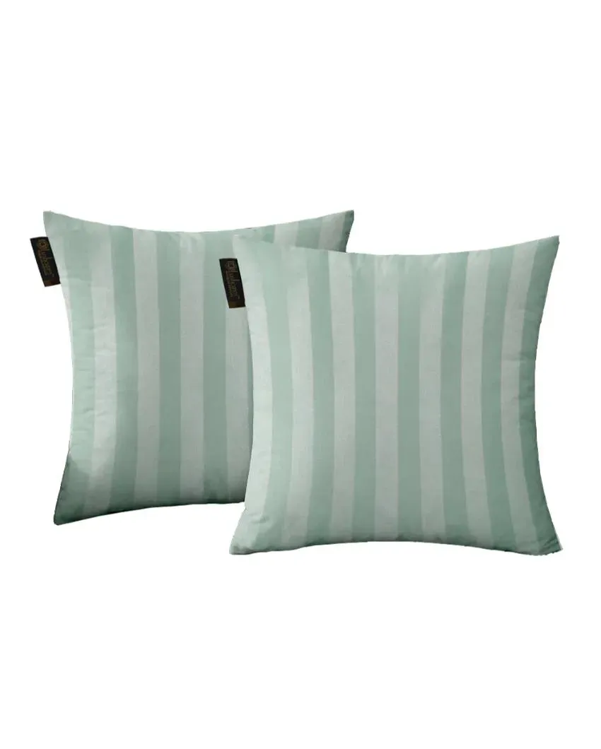 Modern Stripe Polyester Cushion Covers | Set of 2 | 12x12 Inches |
