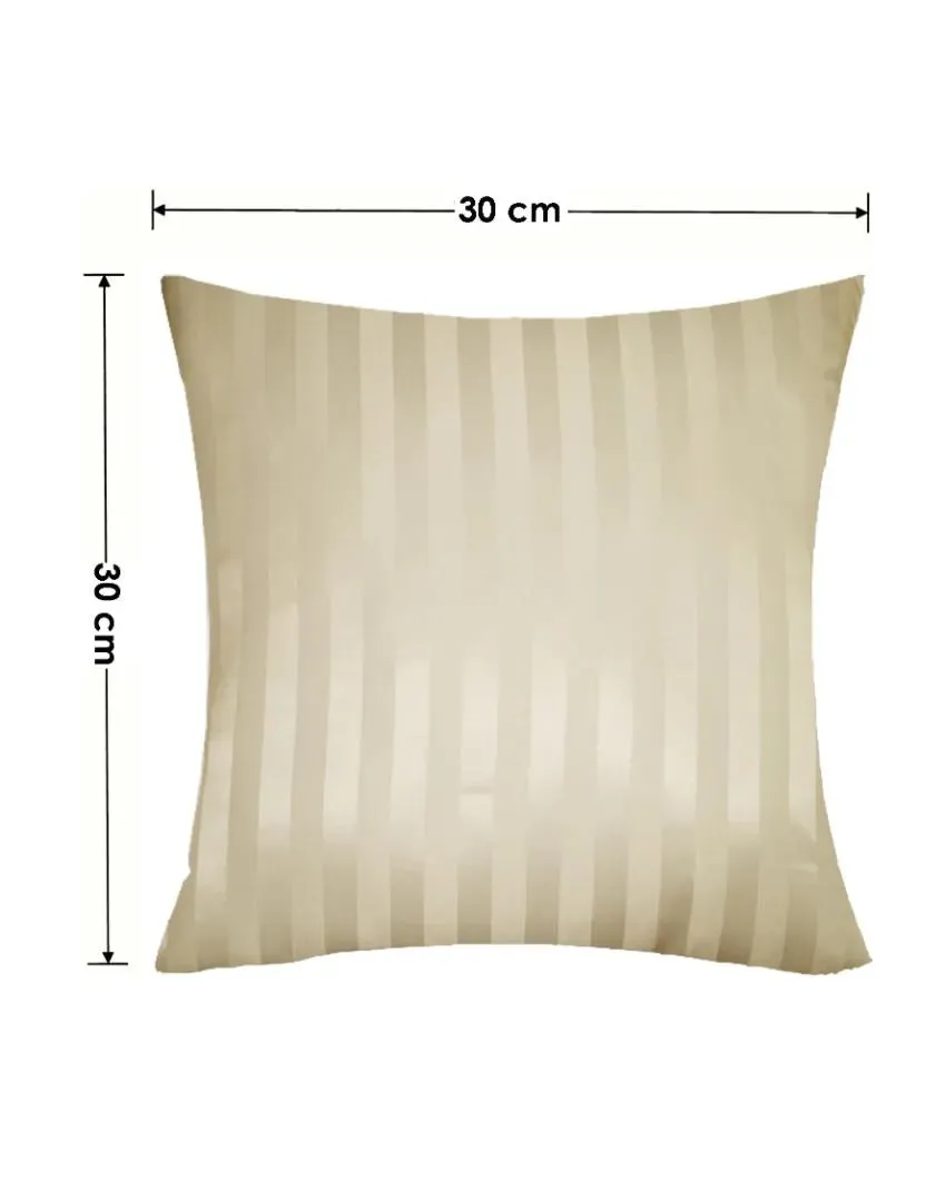 Modern Stripe Polyester Cushion Covers | Set of 2 | 12x12 Inches |